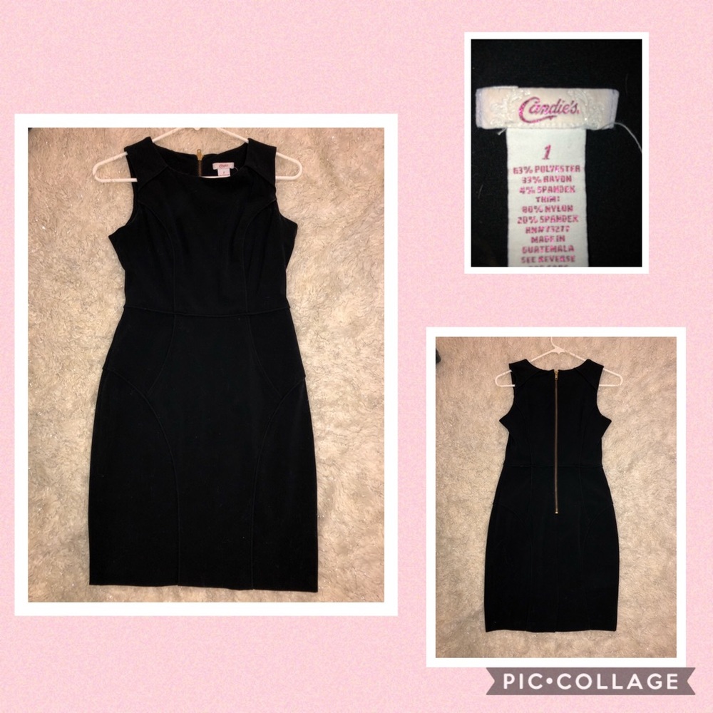 Short Black Sleeveless Dress.